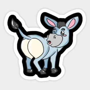 Sweet donkey kids comic donkey mule draft animal Muli Sticker